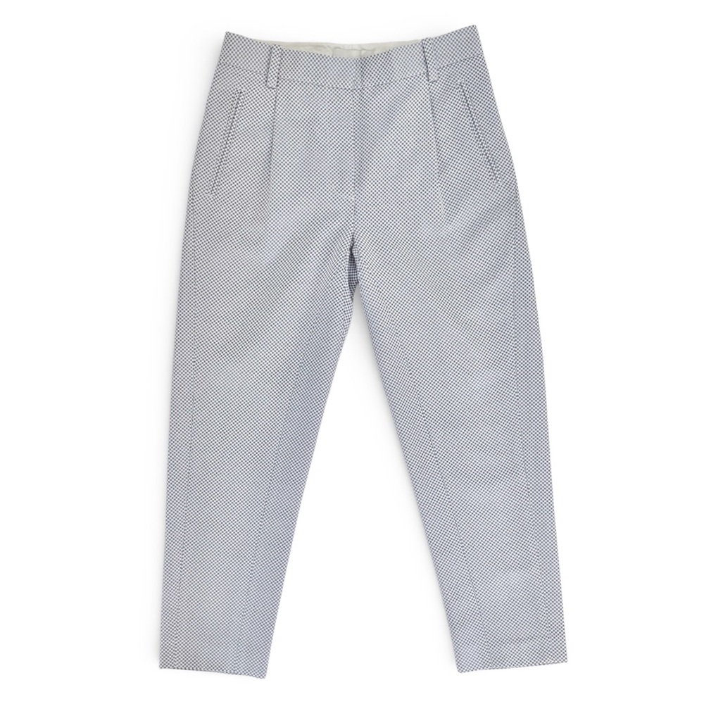 NWOT 3.1 Phillip Lim Blue Check Jacquard High Crop Tapered Pleated Pants 00